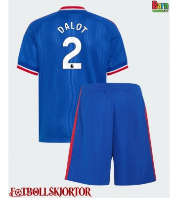 Manchester United Diogo Dalot #2 Borta Kläder Barn 2026-27 Kortärmad (+ Korta byxor)